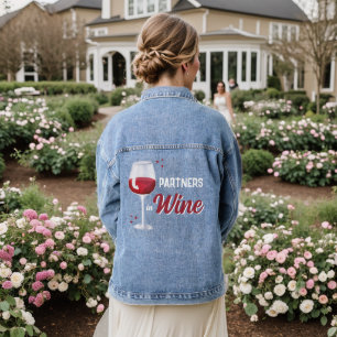 Partner in Wine Friends Beste Freundinnen Junggese Jeansjacke