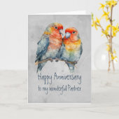 Partner Parrot Love Bird Hochzeitstag Karte (Gelbe Blume)