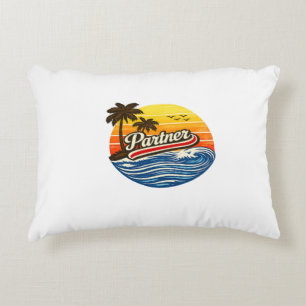 Partner Retro-Sonnenuntergangs-Design Dekokissen