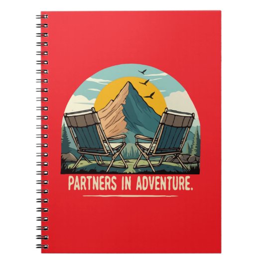 Partner von Adventure Retro Mountain Camping Desig Notizblock (Vorderseite)