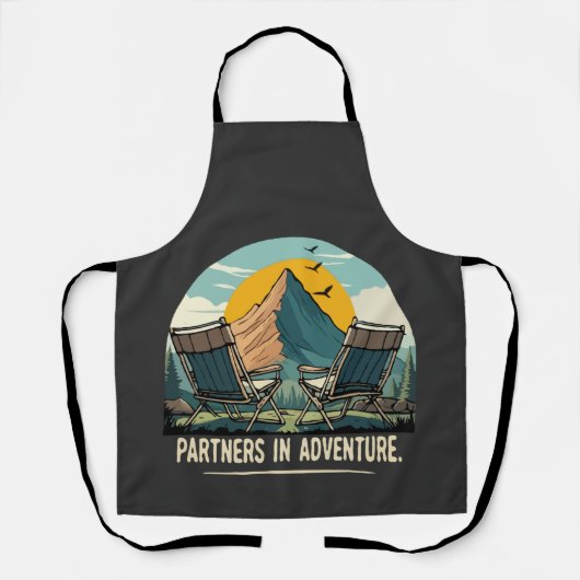 Partner von Adventure Retro Mountain Camping Desig Schürze (Vorderseite)