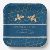 Partner von Bee Indigo & Honeycomb Polterabend Pappteller (Vorderseite)