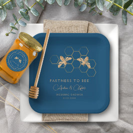 Partner von Bee Indigo & Honeycomb Polterabend Pappteller