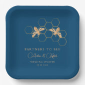 Partner von Bee Indigo & Honeycomb Polterabend Pappteller (Vorderseite)