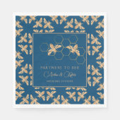 Partner von Bee Indigo & Honeycomb Polterabend Serviette (Vorderseite)