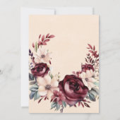 Partnerin für Burgund und Cream-Rose Einladung (Rückseite)