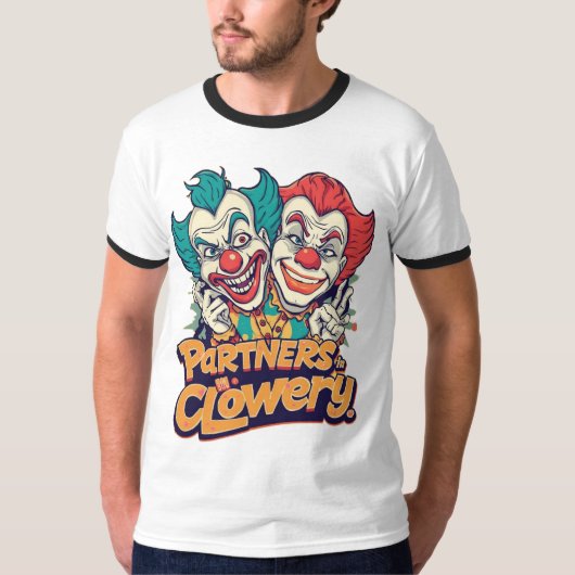 Partners in Clowery (Funny Clown Pun) T-Shirt (Vorderseite)