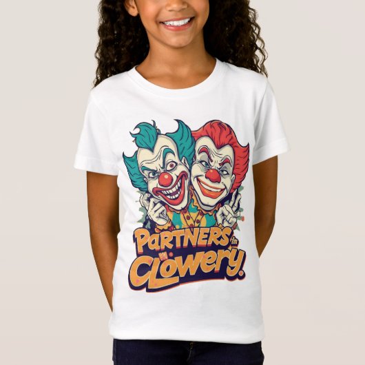 Partners in Clowery (Funny Clown Pun) T-Shirt (Vorderseite)