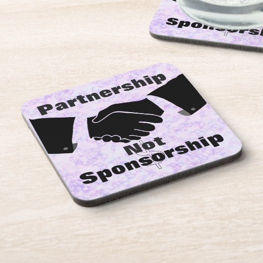 Partnerschaft nicht Sponsoring Getränkekoaster Getränkeuntersetzer (Linke Seite)