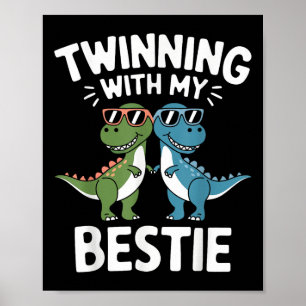 Partnerschaften mit meinem Bestie Funny Dinosaur B Poster