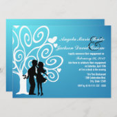 Partnerschaftliche Silhouette Einladung (Vorne/Hinten)