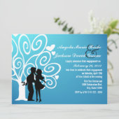 Partnerschaftliche Silhouette Einladung (Stehend Vorderseite)