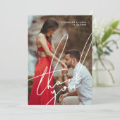 Partnerschaftspartei für zwei Fotos Dankeschön Kar Dankeskarte (Stehend Vorderseite)