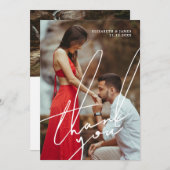 Partnerschaftspartei für zwei Fotos Dankeschön Kar Dankeskarte (Vorne/Hinten)