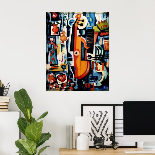 Parto de Viola Bom Menage, Cubism, Poster (Heimbüro)