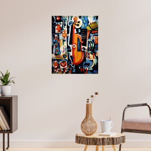 Parto de Viola Bom Menage, Kubismus, Poster (Wohnzimmer 3)