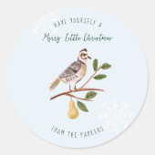 Partridge | 12 Day of Christmas Holiday Runder Aufkleber (Vorderseite)