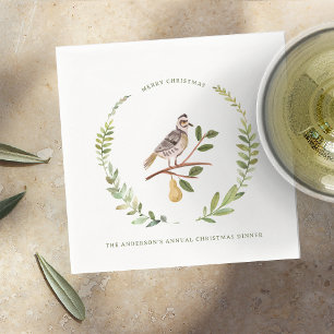 Partridge 12 Weihnachts - Monogramm - Feiertag Serviette