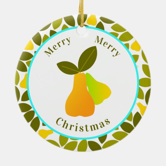 Partridge in a Birne Tree - Custom year Keramik Ornament (Hinten)