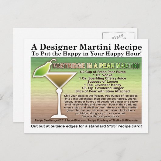 Partridge in a Pear Martini Rezept Postkarte (Vorne/Hinten)