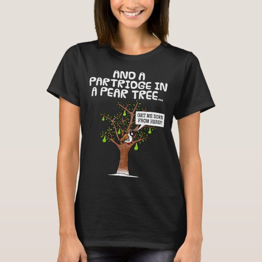 Partridge In A Pear Tree, Christmas Carol Singing T-Shirt (Vorderseite)
