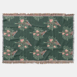 Partridge in a pear tree Christmas Carole on green Decke