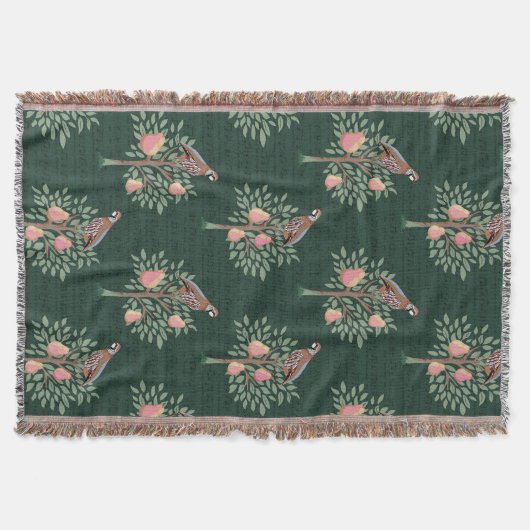 Partridge in a pear tree Christmas Carole on green Decke (Vorderseite)