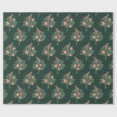 Partridge in a pear tree Christmas Carole on green Geschenkpapier (Flach)
