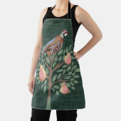 Partridge in a pear tree Christmas Carole on green Schürze (InSitu)