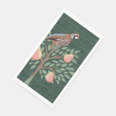 Partridge in a pear tree Christmas Carole on green Serviette (Ecke)
