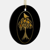 Partridge in a Pear Tree Gold Keramik Ornament (Rechts)