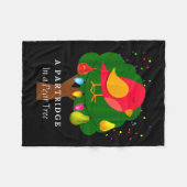 Partridge In A Pear Tree Twelve Days Of Christmas  Fleecedecke (Vorderseite (Horizontal))