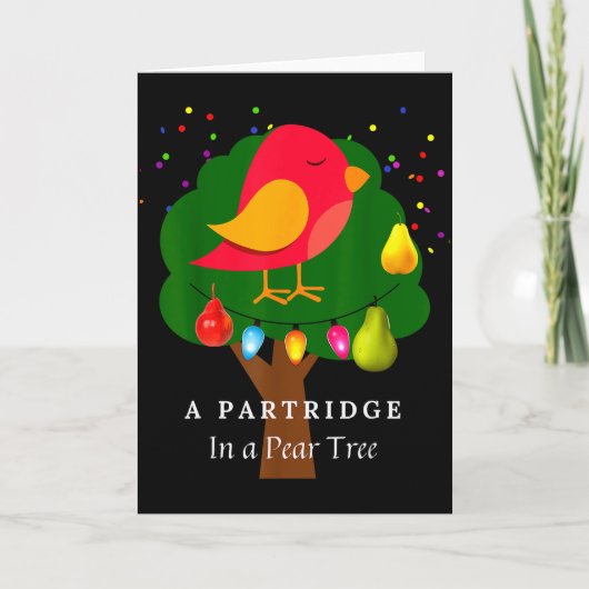 Partridge In A Pear Tree Twelve Days Of Christmas Karte (Vorderseite)