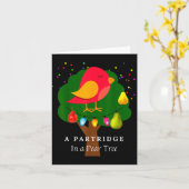 Partridge In A Pear Tree Twelve Days Of Christmas Karte (Gelbe Blume)