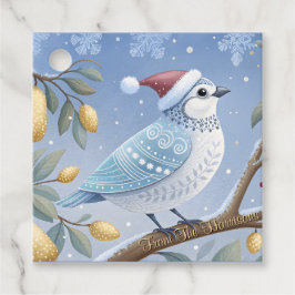 Partridge in einem Birnbaum-Liebesmarken Geschenkanhänger