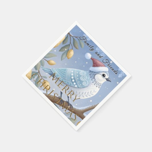 Partridge in einem Birnbaumpapier Napkin Serviette (Ecke)