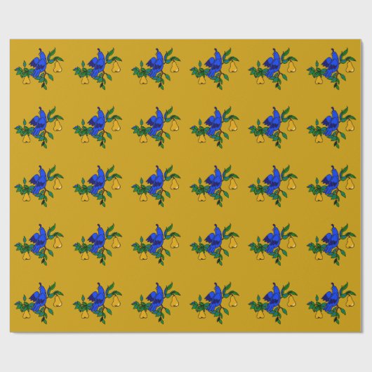 Partridge in einem Birnbaumumhüllungspapier Geschenkpapier (Flach)