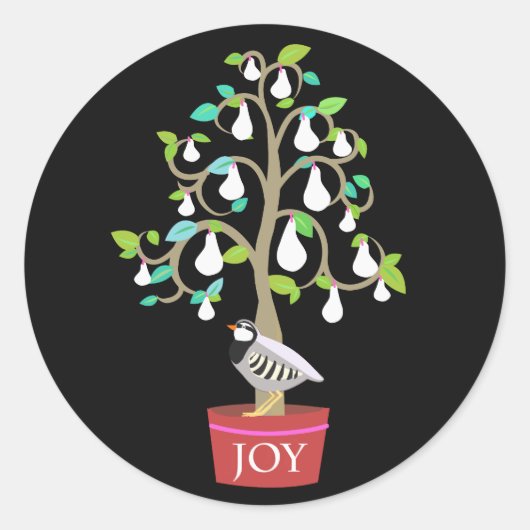 Partridge in einem Birnenbaum-Aufkleber Runder Aufkleber (Vorderseite)