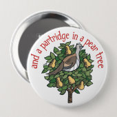 Partridge in einem Birnenbaum Button (Vorne & Hinten)