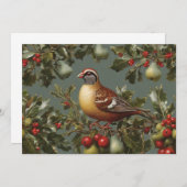 Partridge in einem Birnenbaum Einladung (Vorne/Hinten)