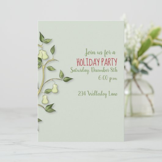 Partridge in einem Birnenbaum Einladung (Stehend Vorderseite)