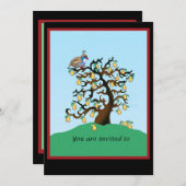 Partridge in einem Birnenbaum Einladung (Vorne/Hinten)