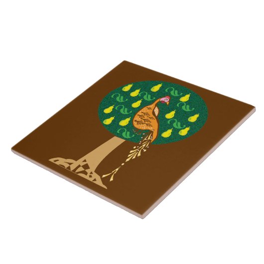 Partridge in einem Birnenbaum Fliese (Seite)