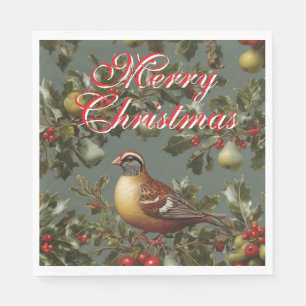 Partridge in einem Birnenbaum fröhliche Weihnachte Serviette