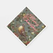 Partridge in einem Birnenbaum fröhliche Weihnachte Serviette (Ecke)