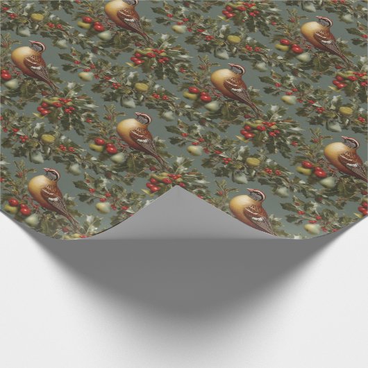 Partridge in einem Birnenbaum Geschenkpapier (Ecke)