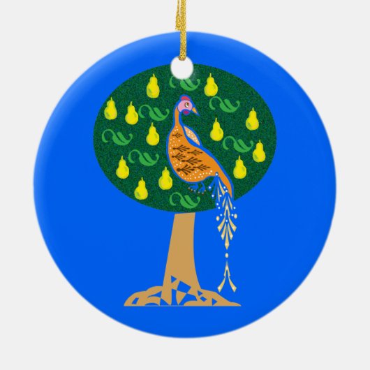 Partridge in einem Birnenbaum Keramikornament (Hinten)