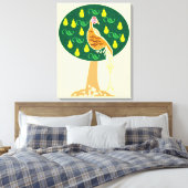 Partridge in einem Birnenbaum Leinwanddruck (Insitu (Schlafzimmer))