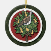 Partridge in einem Birnenbaum-Ornament Keramik Ornament (Vorne)
