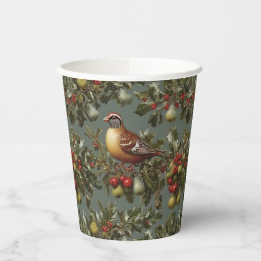 Partridge in einem Birnenbaum Pappbecher (Links)